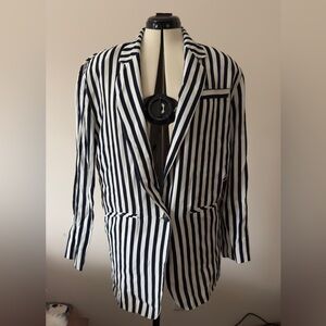 Michelle Stuart Black and White Striped Jacket